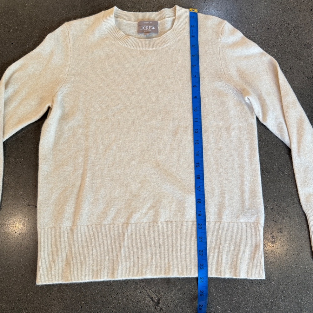 J. Crew Cashmere Relaxed Crewneck Sweater - Snow - Women's Small - Picture 2 of 5